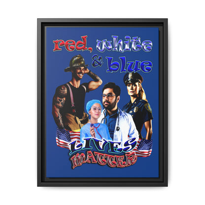 rw&b lives matter - framed canvas art (dark blue)