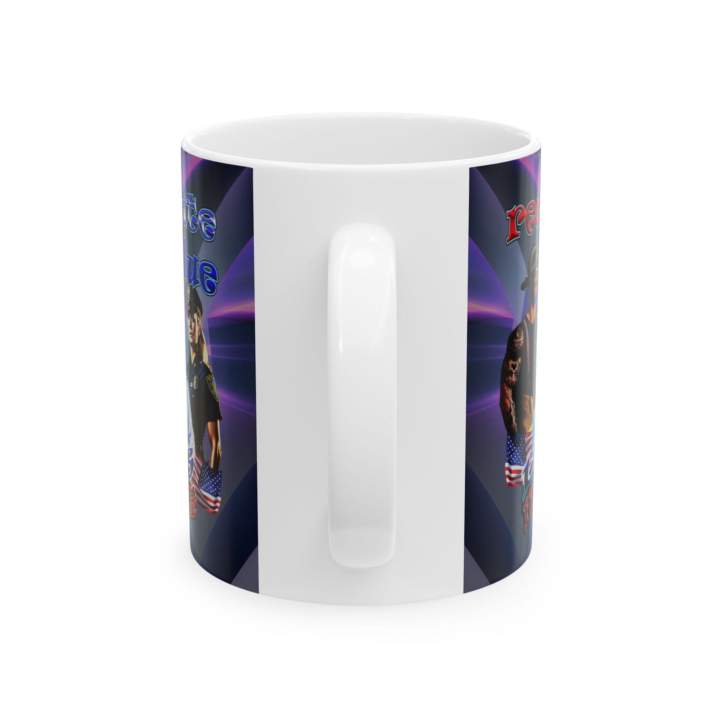 rw&b lives matter - White Mug (grey-pink wave)