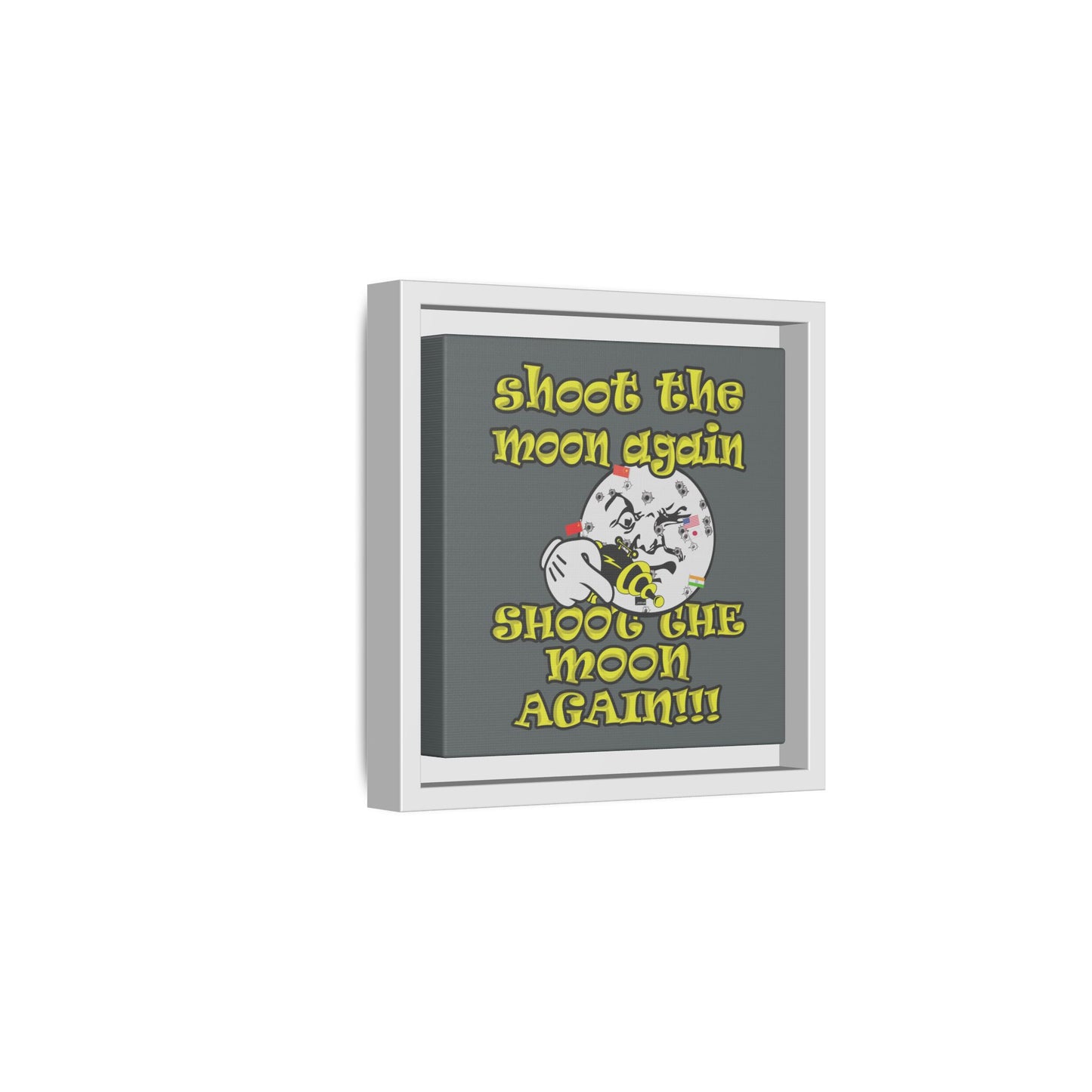 shoot the moon again - framed canvas art (dark grey)
