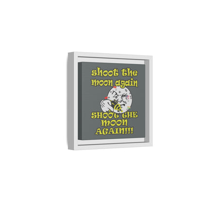 shoot the moon again - framed canvas art (dark grey)