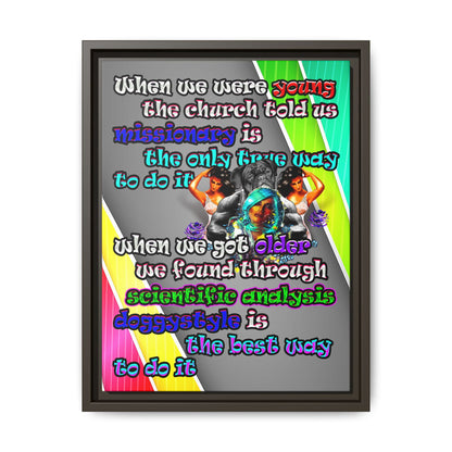 doggystyle - framed canvas art (rainbow split)