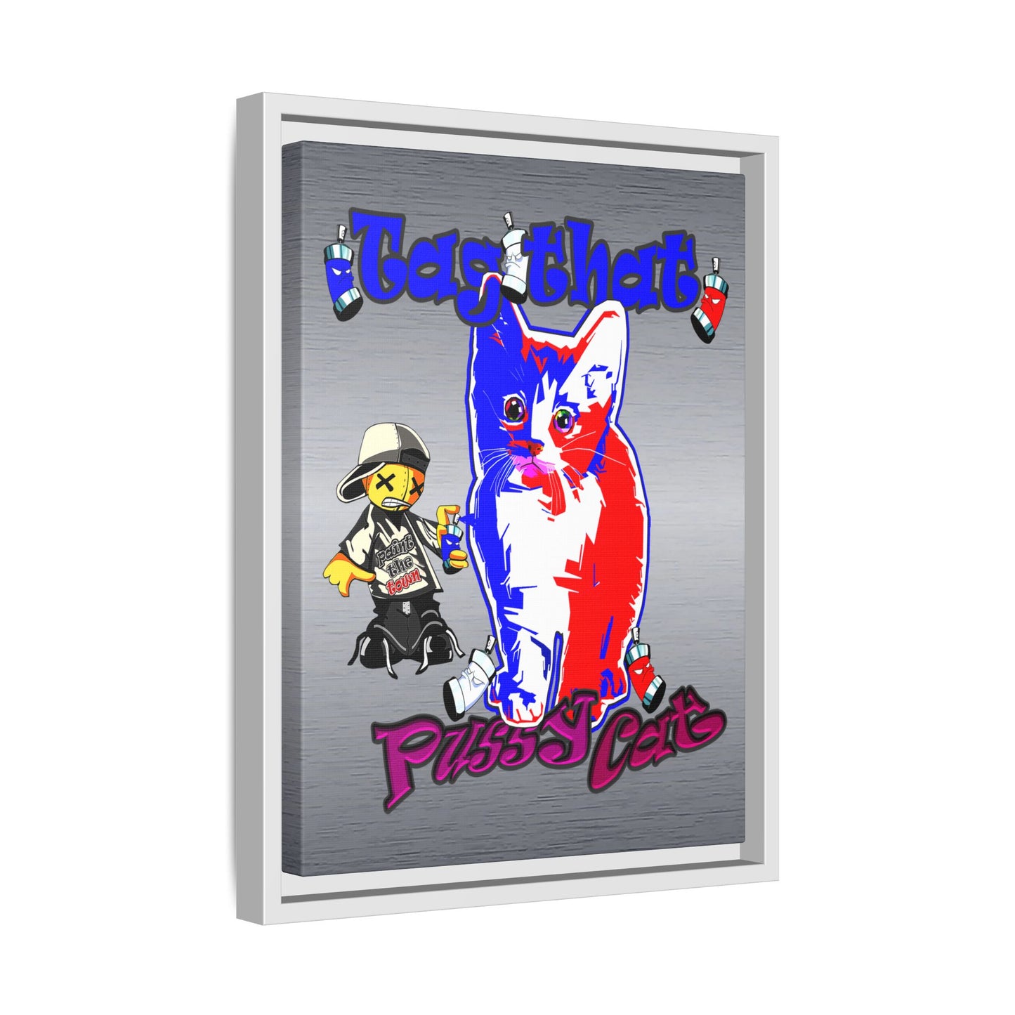 tag that - framed canvas art (brushed nickel)