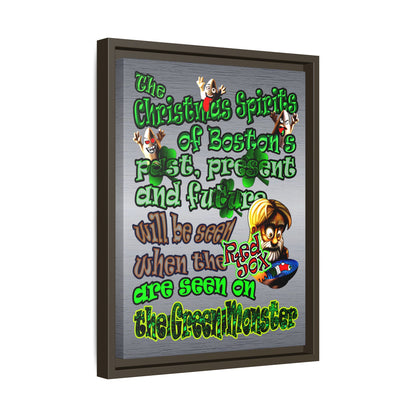 christmas spirits of boston - framed canvas art (brushed nickel)