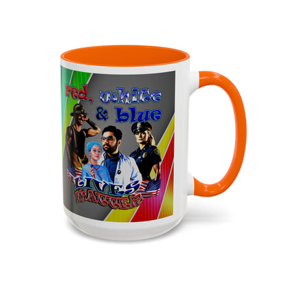 rw&b lives matter - Accent Mug (rainbow split)
