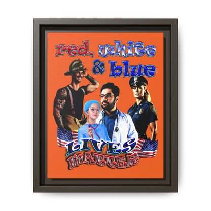 rw&b lives matter - framed canvas art (orange)