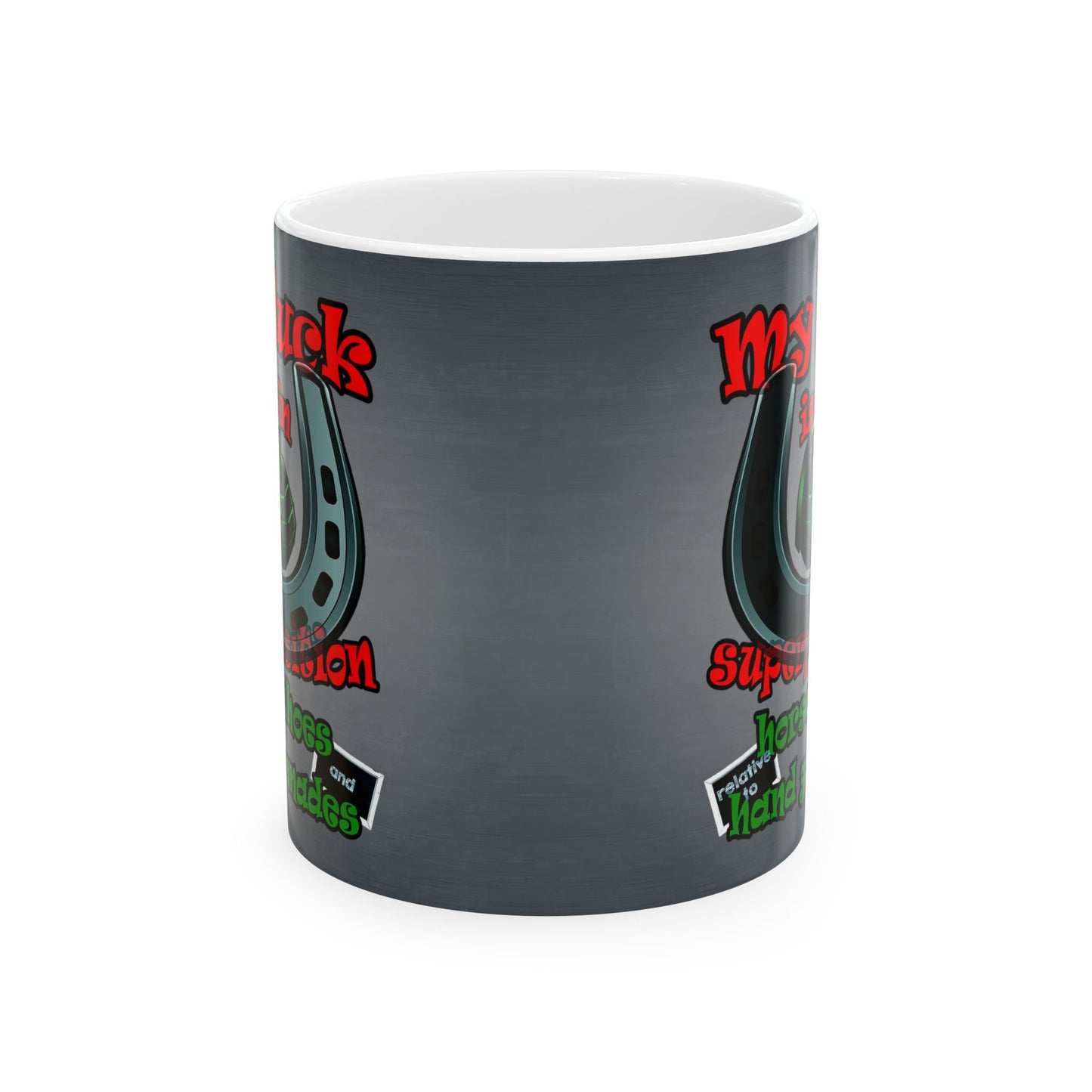 my luck - White Mug (grey-light grey)