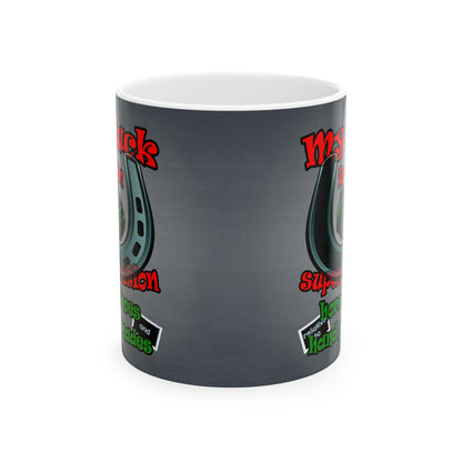 my luck - White Mug (grey-light grey)