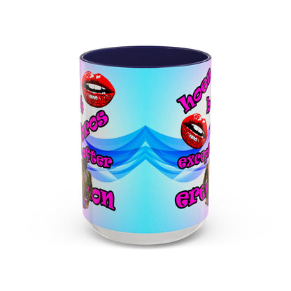 hoes b4 bros - Accent Mug (light blue-pink wave)