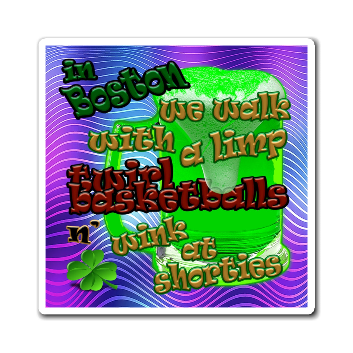celtics logo - Magnets - (purple wave)