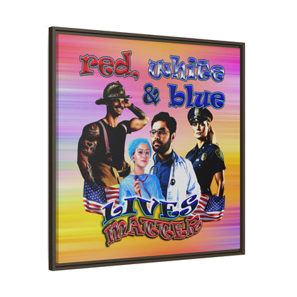 rw&b lives matter - framed canvas art (color blur)