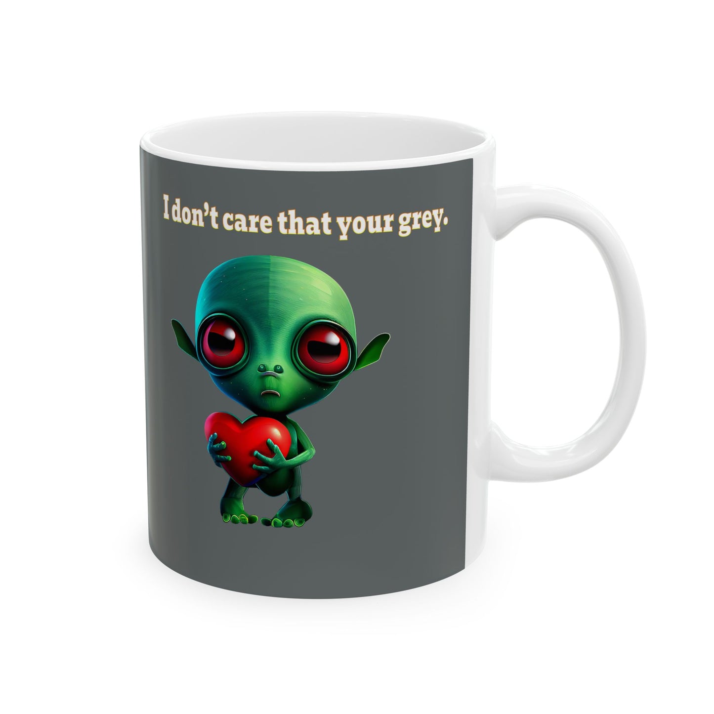 I don't care that your grey - White Mug (dark grey)