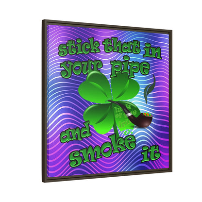 stick that in your pipe and smoke it - framed canvas art (purple wave)