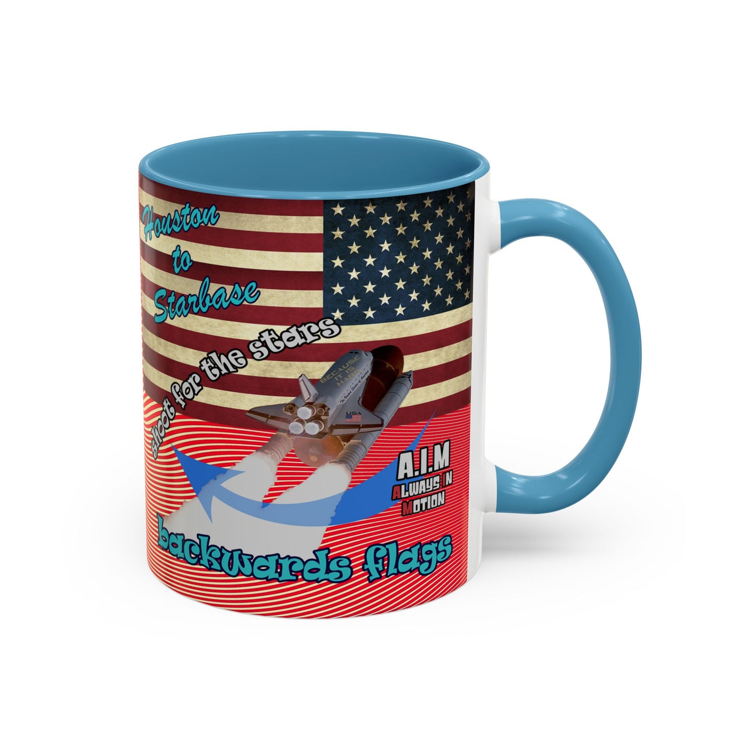 shoot for the stars - Accent Mug (yellow-orange wave)