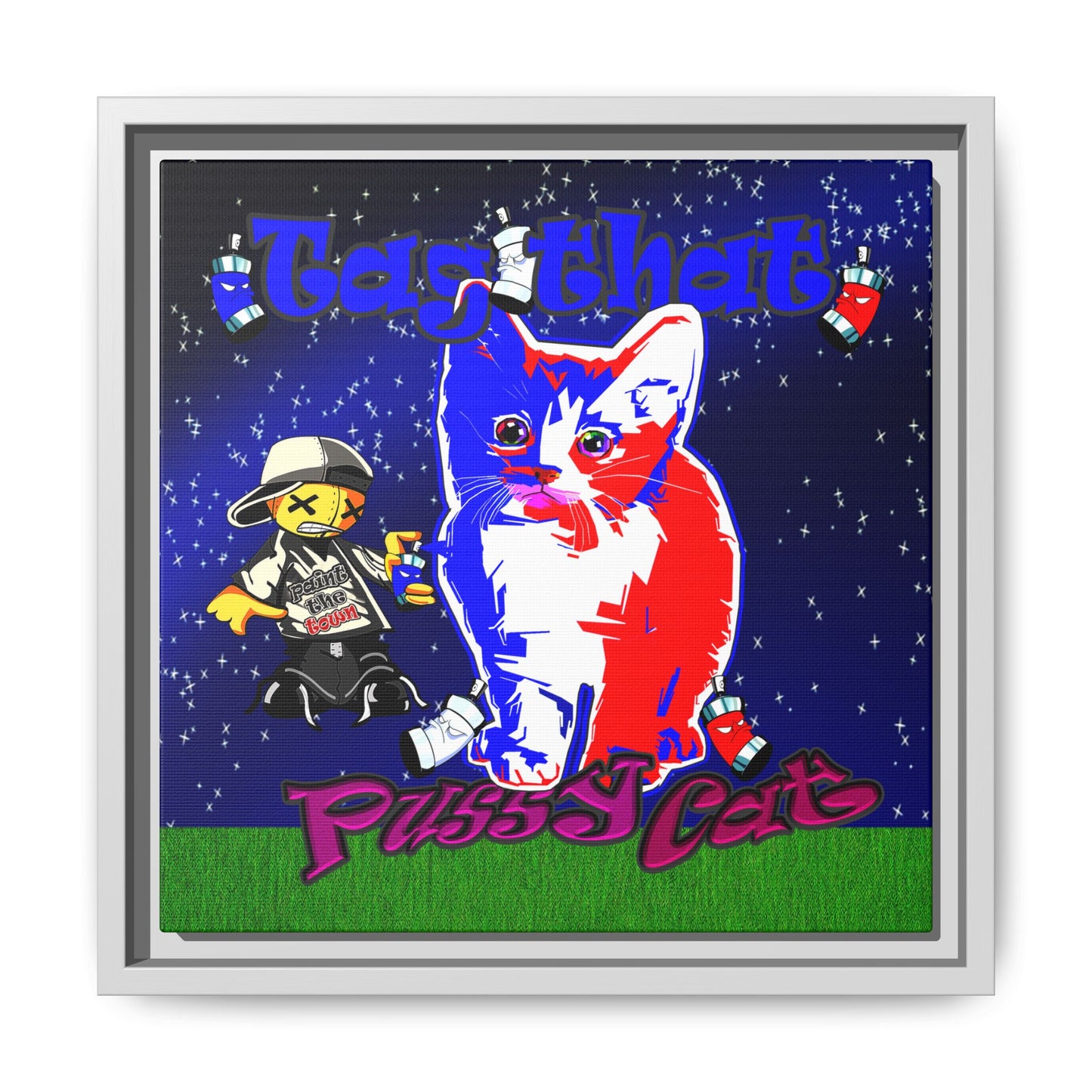 tag that - framed canvas art ('snoops' background)
