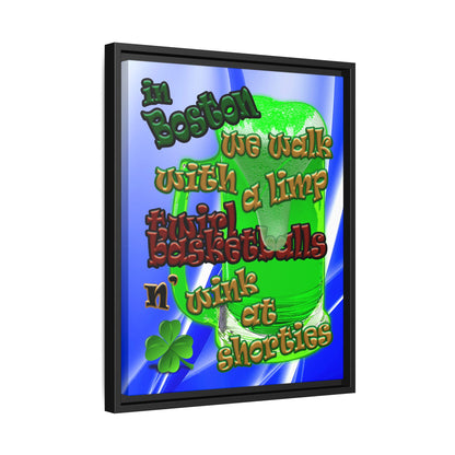 celtics logo - framed canvas art (blue-white wave)