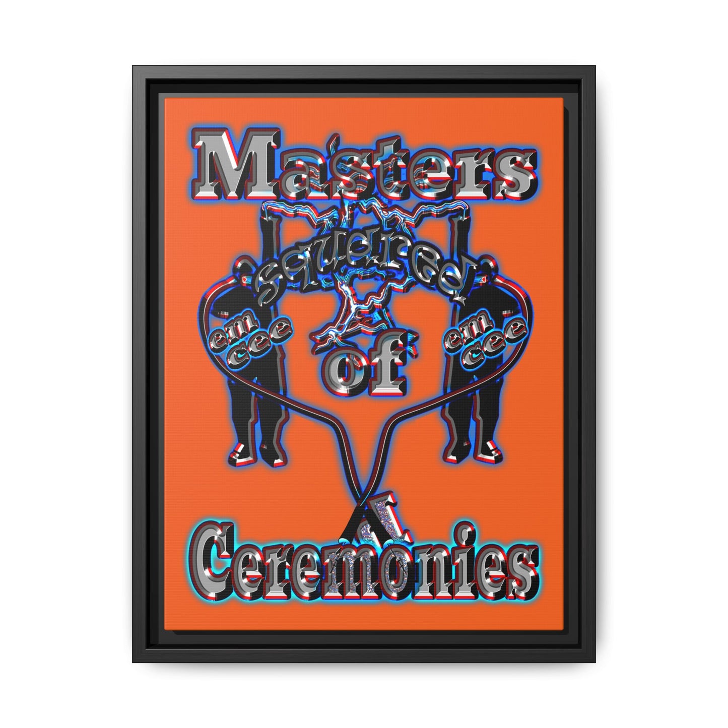 em cee squared - framed canvas art (orange)