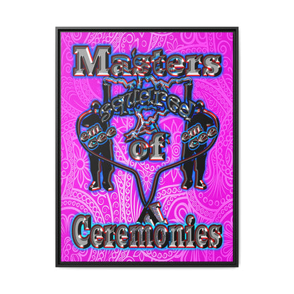 em cee squared - framed canvas art (pink swirl)
