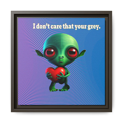 I don't care that your grey - framed canvas art (light blue-purple wave)
