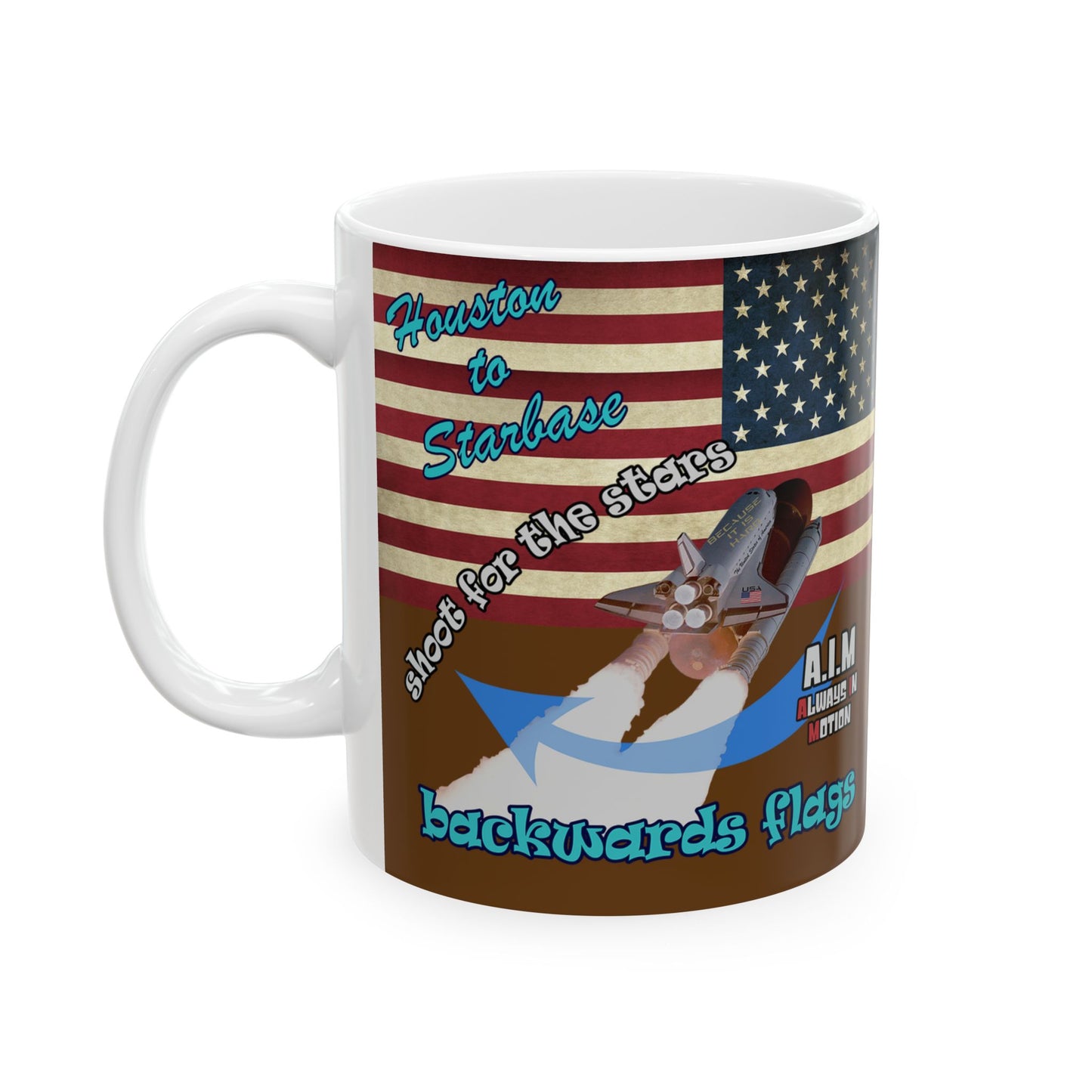 shoot for the stars - White Mug (brown)