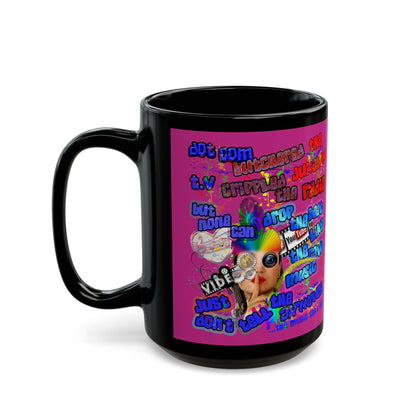 drop the beat - Black Mug (pink)