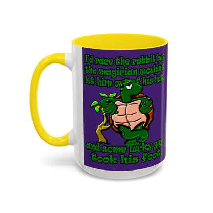 turtle race - Accent Mug (purple)