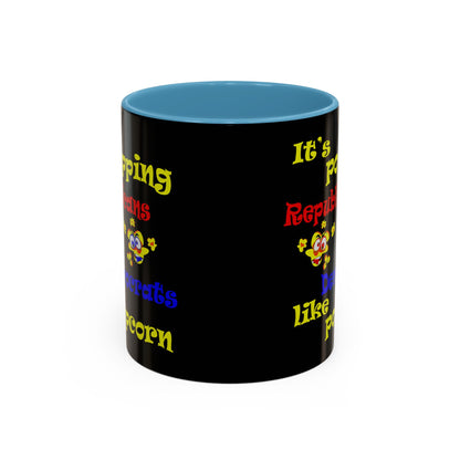 popping like popcorn - Accent Mug (black)