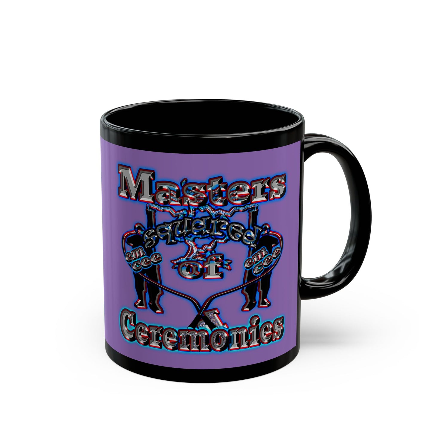 em cee squared - Black Mug (light purple)