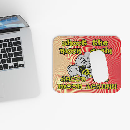 shoot the moon again - Mouse Pad (Rectangle) (yellow-orange wave)
