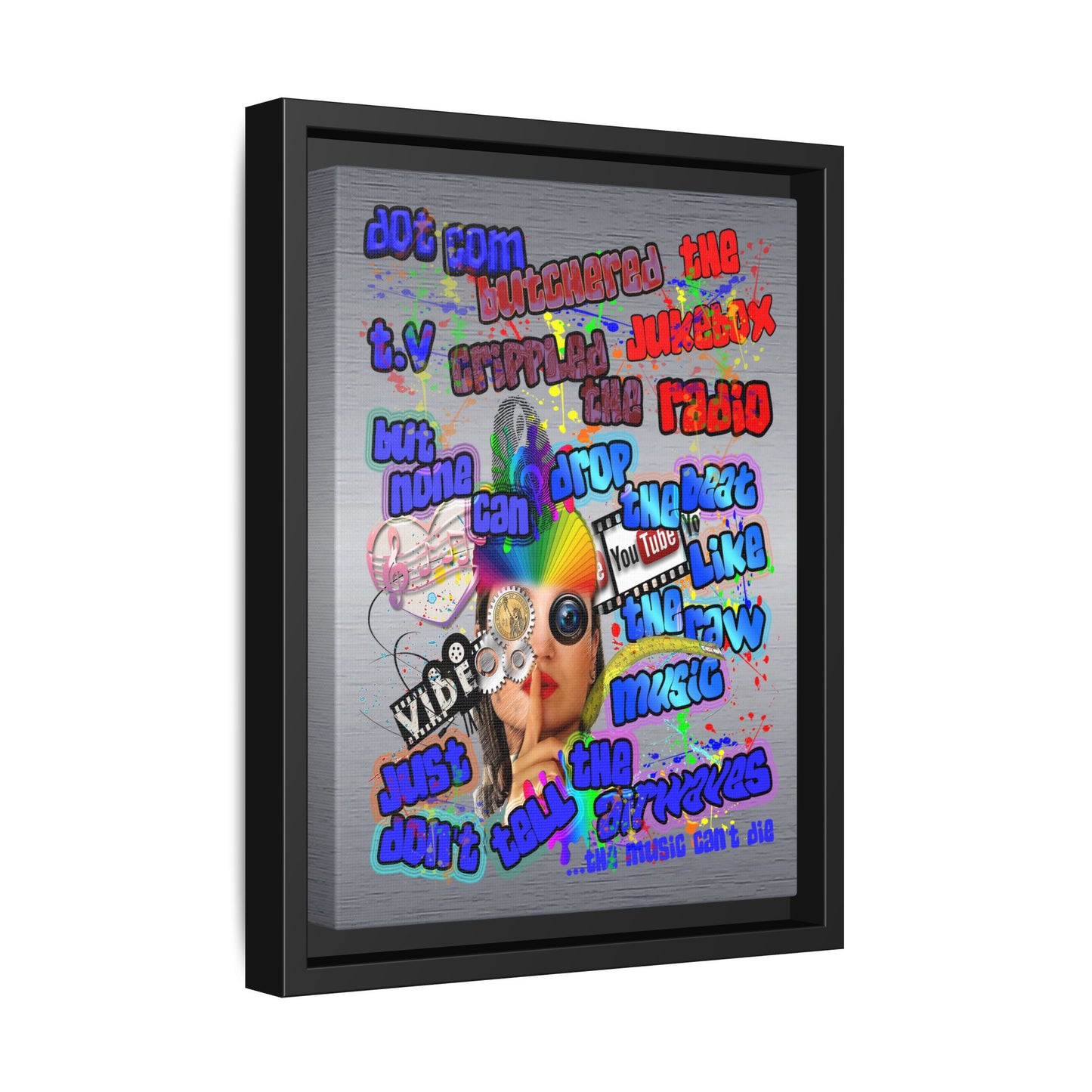drop the beat - framed canvas art (brushed nickel)