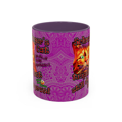 schrodinger's cat - Accent Mug (pink swirl)