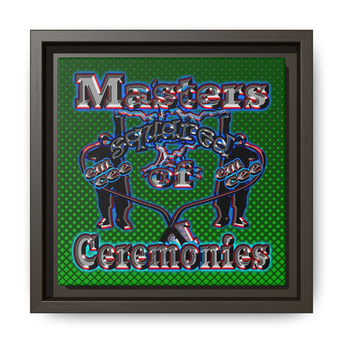 em cee squared - framed canvas art (logo green)