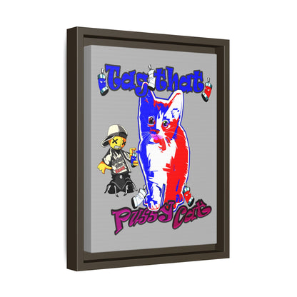 tag that - framed canvas art (light grey)