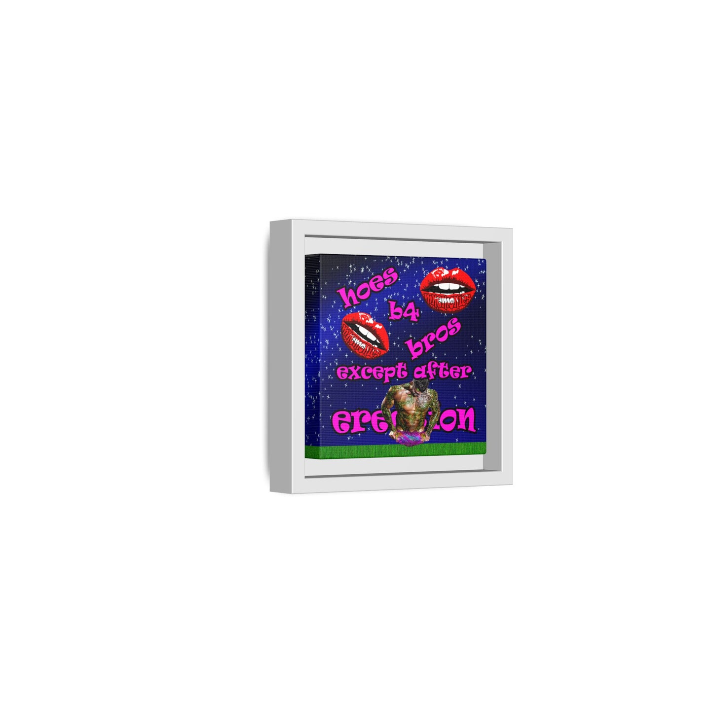 hoes b4 bros - framed canvas art ('snoops' background)