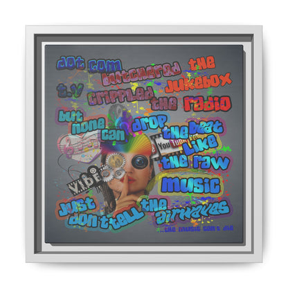 drop the beat - framed canvas art (grey-light grey)