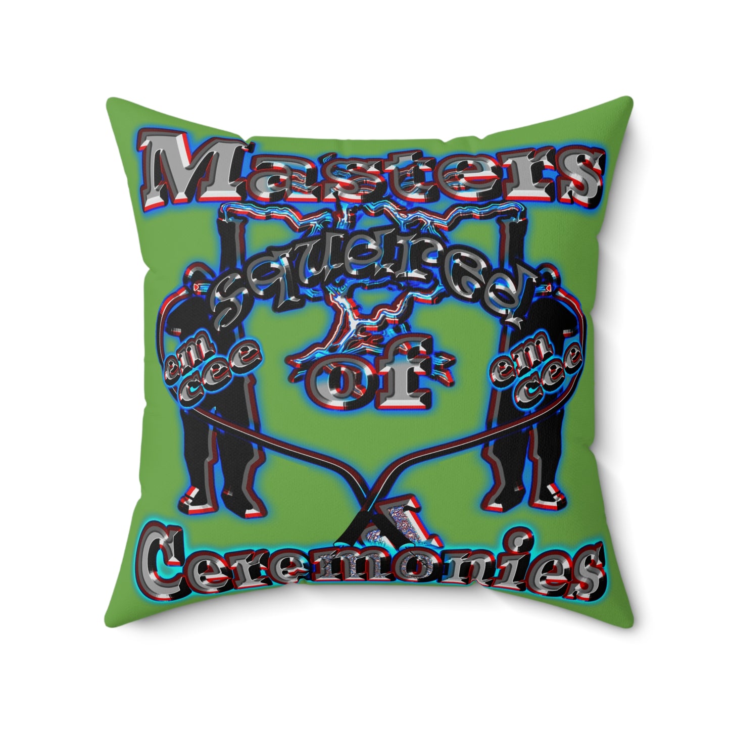 em cee squared - Spun Polyester Square Pillow - (green)