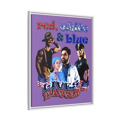 rw&b lives matter - framed canvas art (light purple)