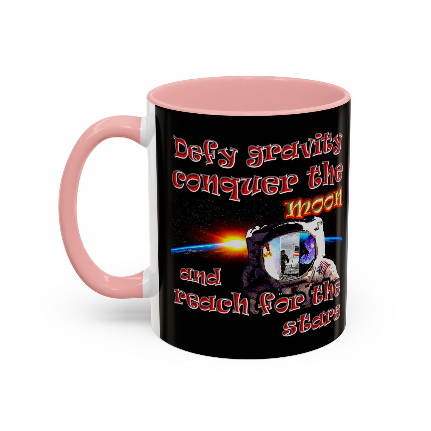 defy conquer reach - Accent Mug (black)