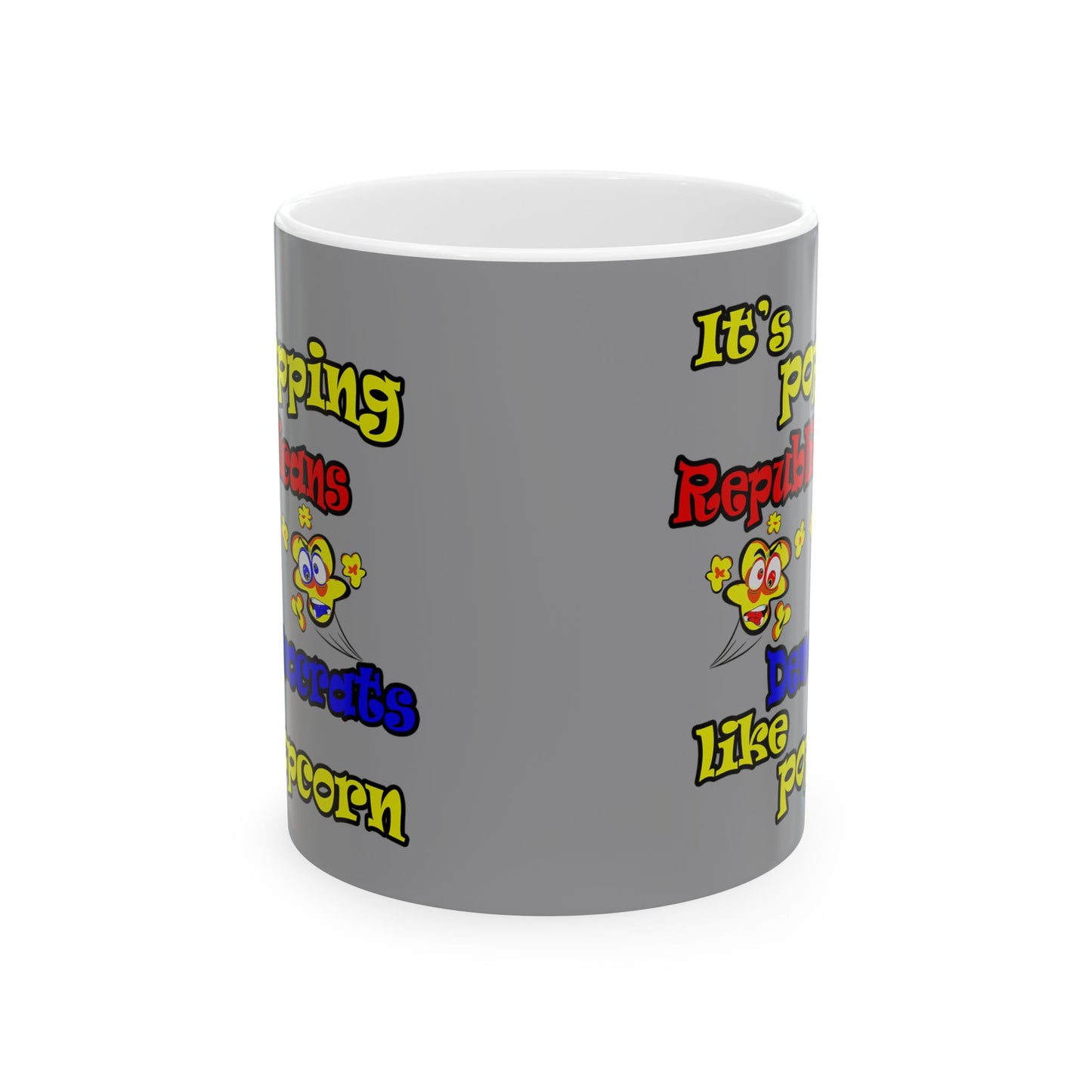 popping like popcorn - White Mug (grey)