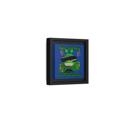disc jockey - framed canvas art (dark blue)