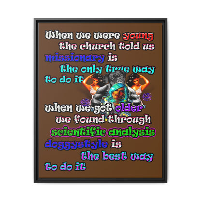doggystyle - framed canvas art (brown)