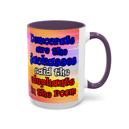 donkeys and elephants - Accent Mug (color blur)
