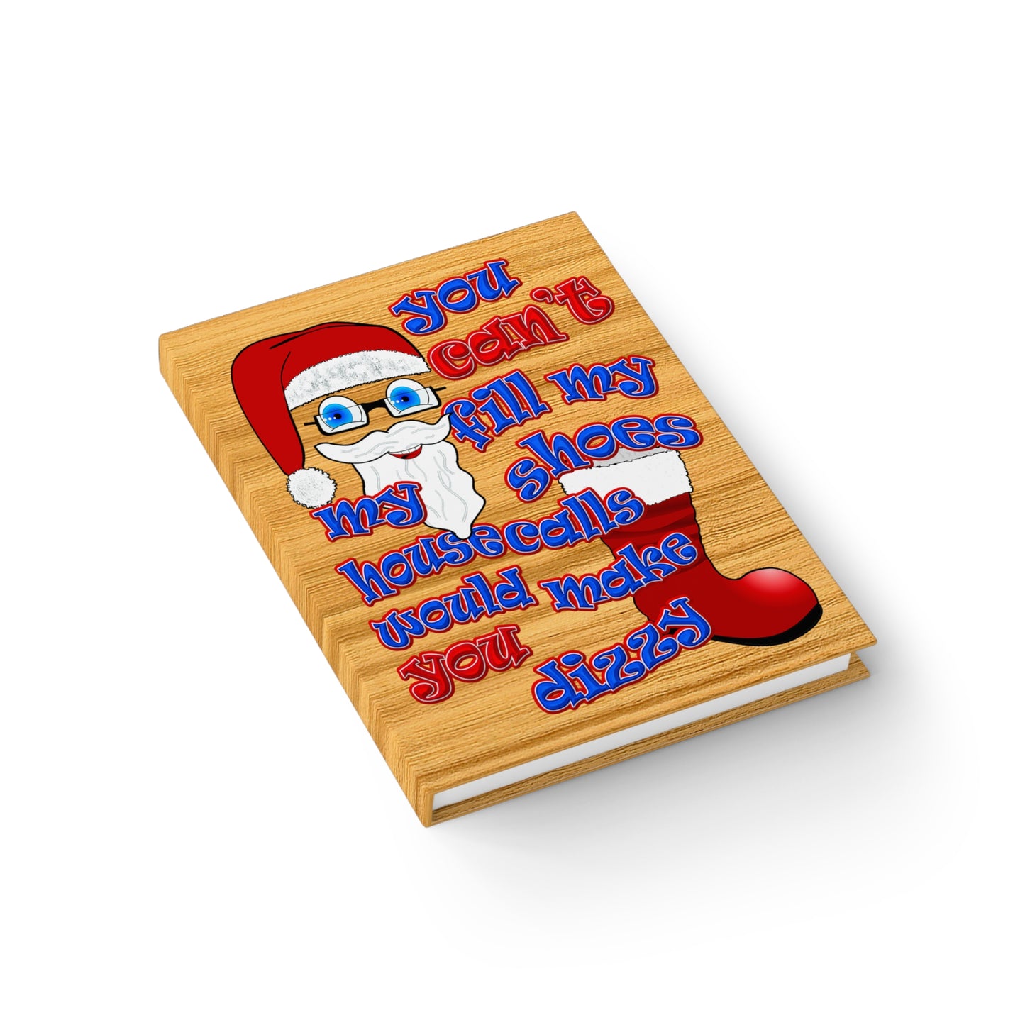 santa's shoes - journal-lined (butterscotch wood finish)