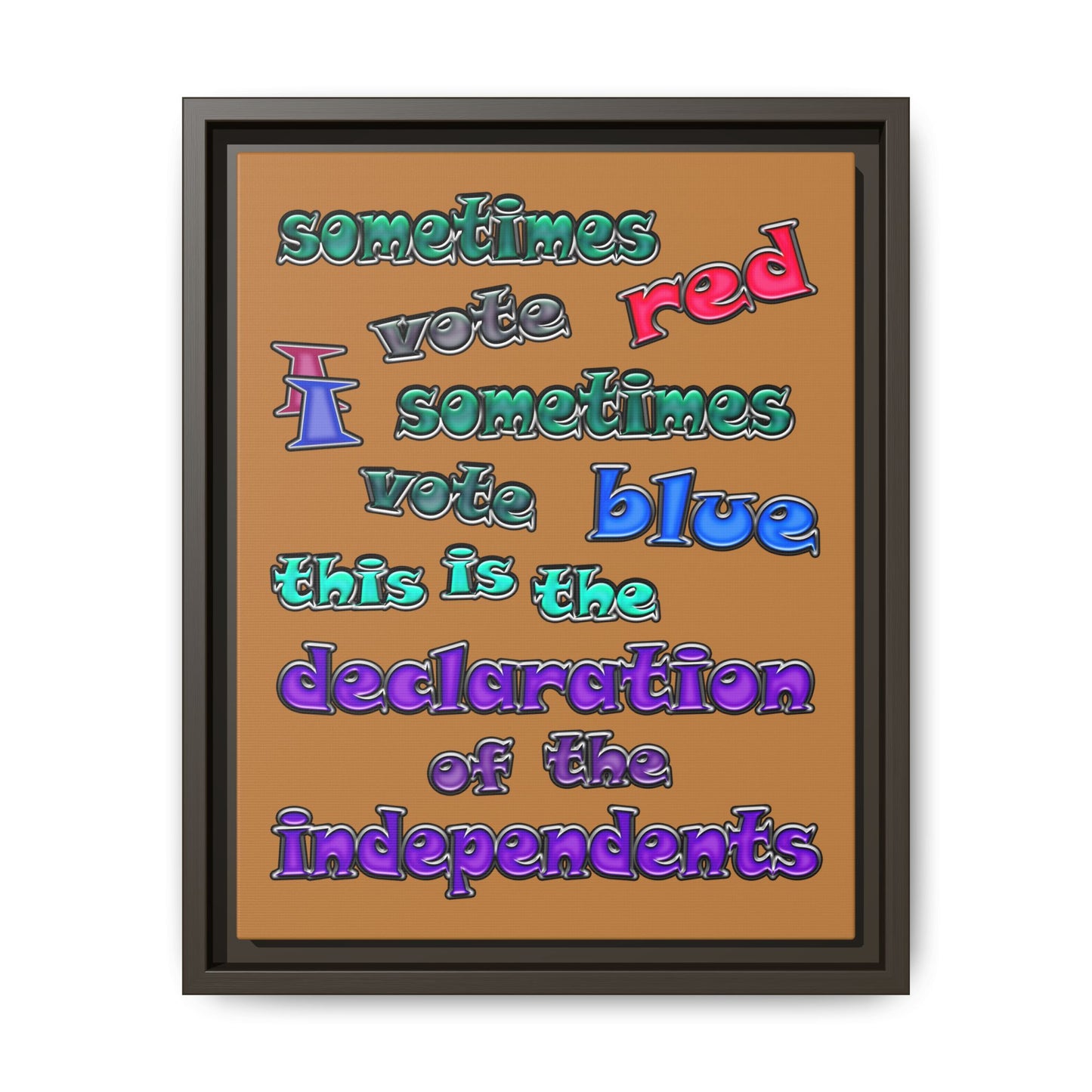 declaration of the independents - framed canvas art (light brown)