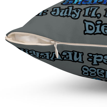 shark week - Spun Polyester Square Pillow - (dark grey)