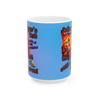 schrodinger's cat - White Mug (light blue-purple wave)