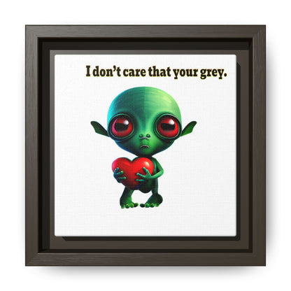 I don't care that your grey - framed canvas art (white)