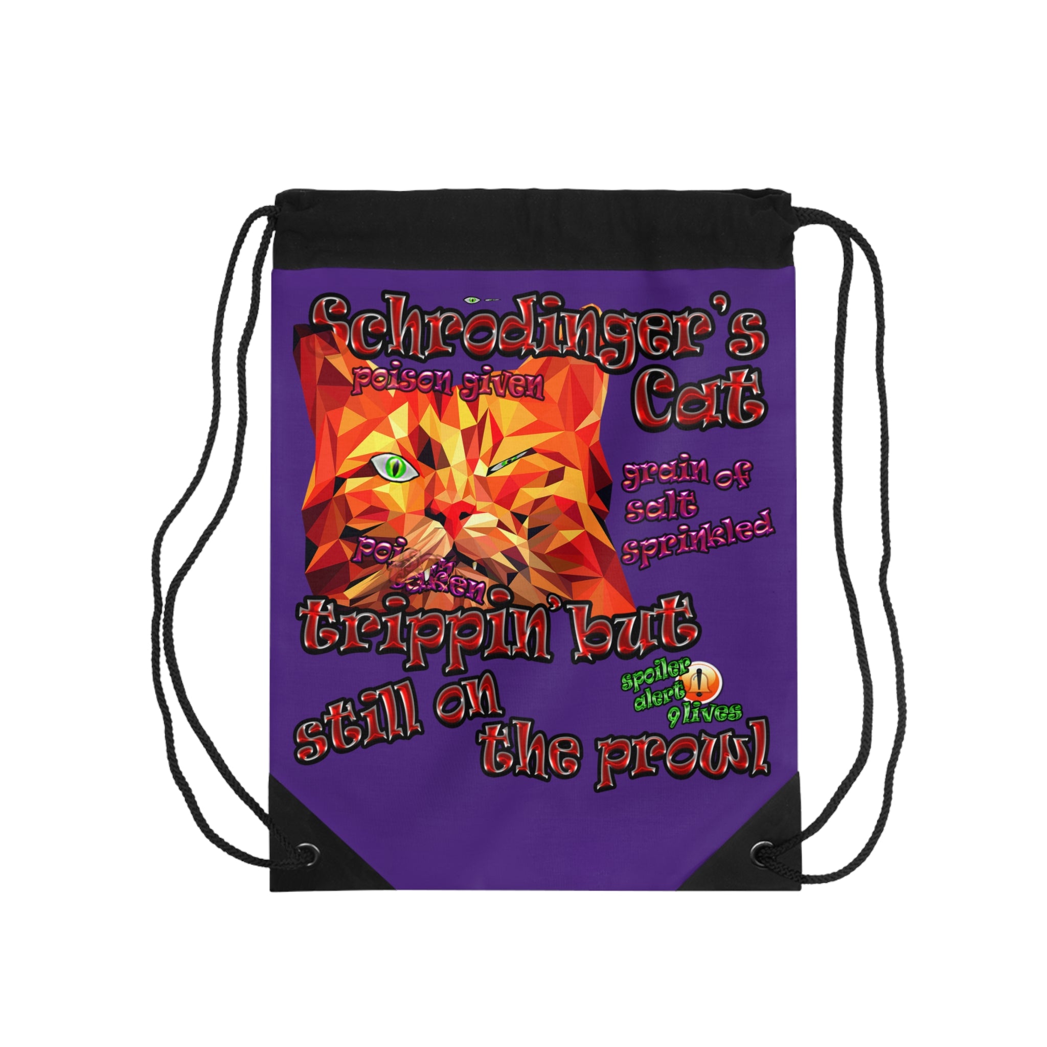 schrodinger's cat - Drawstring Bag (purple)