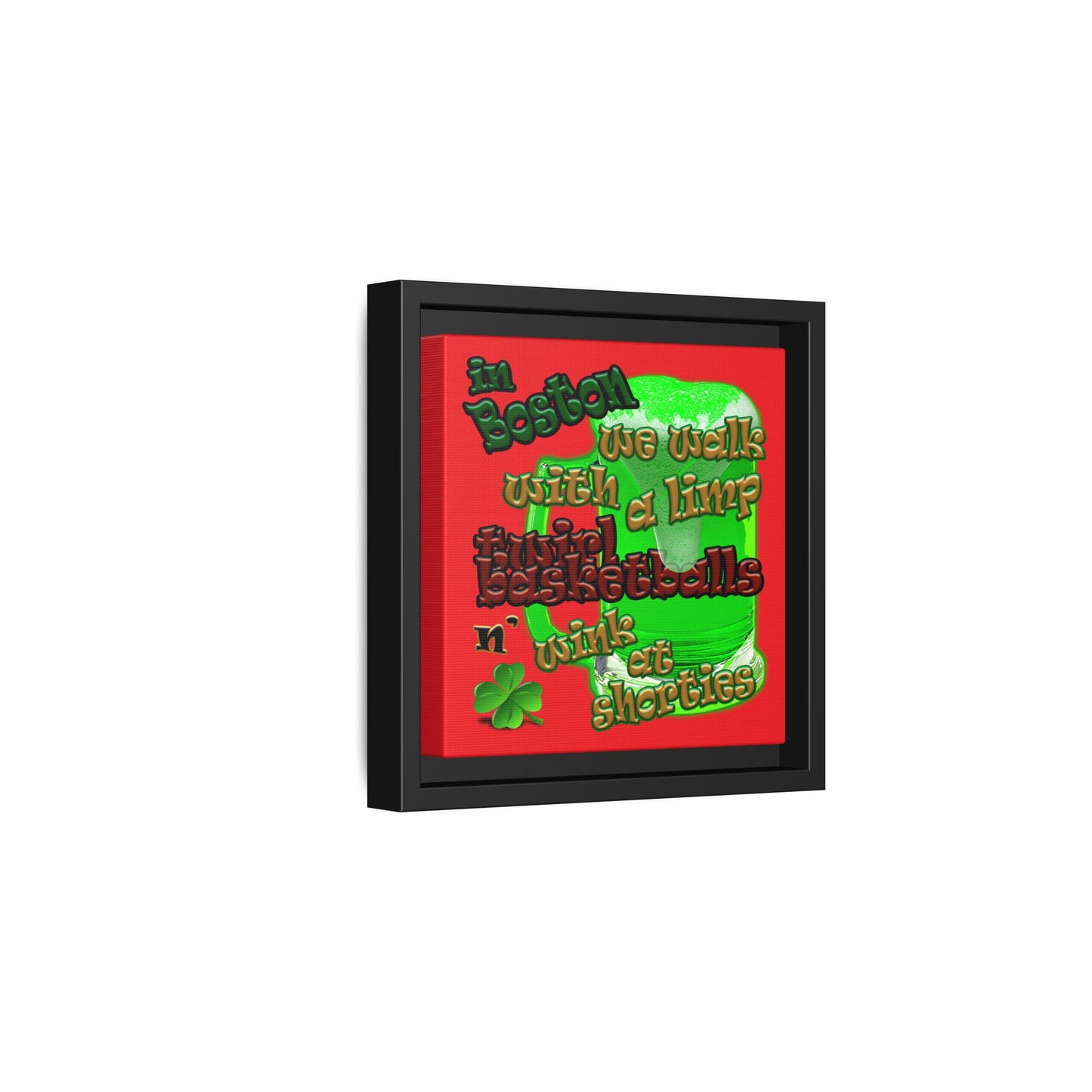 celtics logo - framed canvas art (red)
