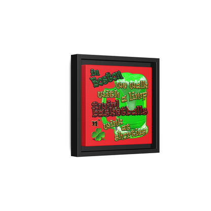 celtics logo - framed canvas art (red)
