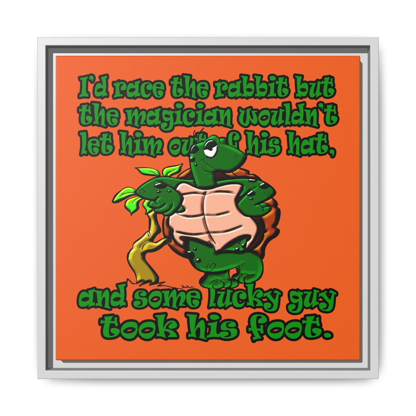 turtle race - framed canvas art (orange)